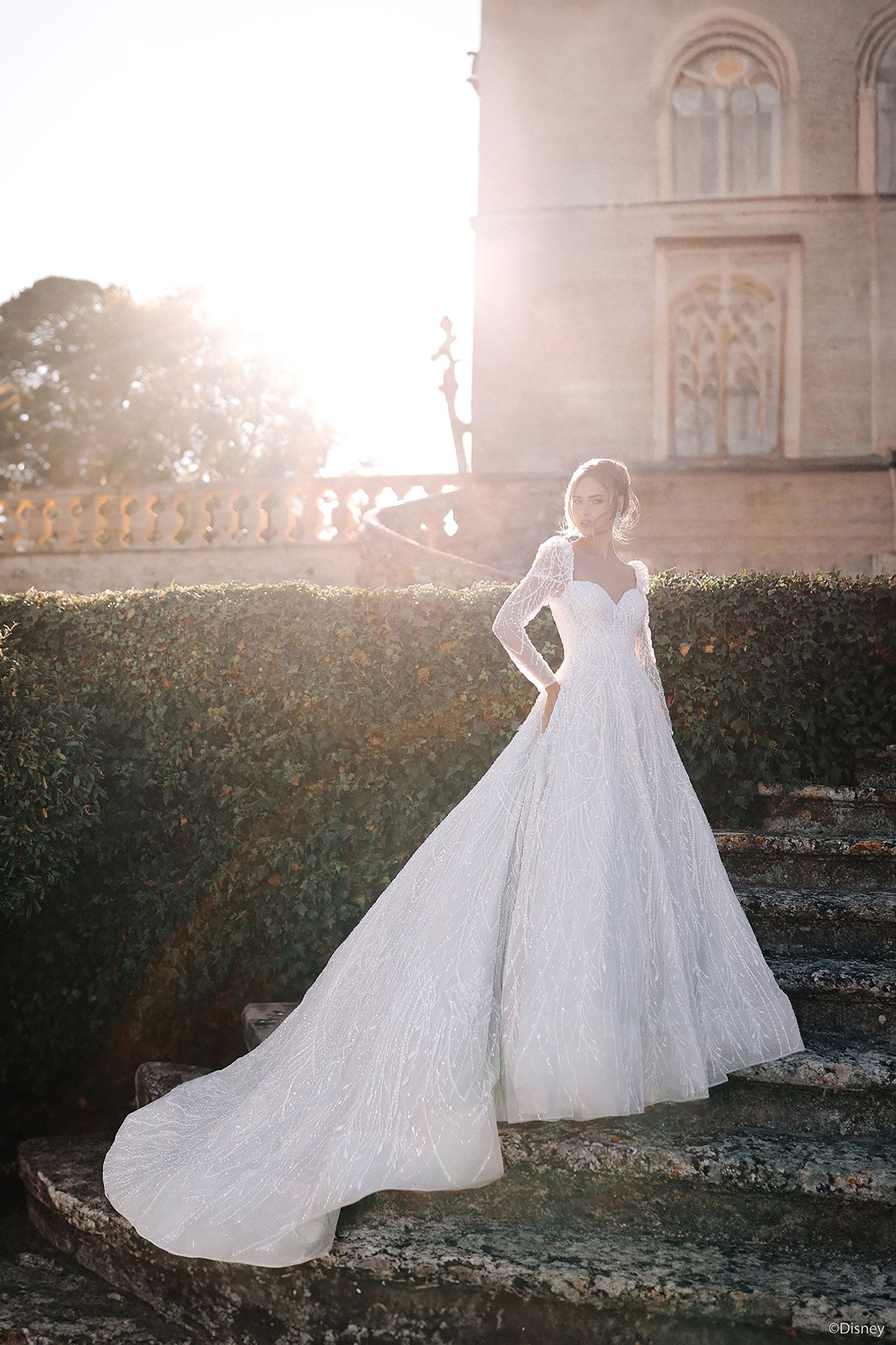 Cinderella DP423 wedding dress outside church